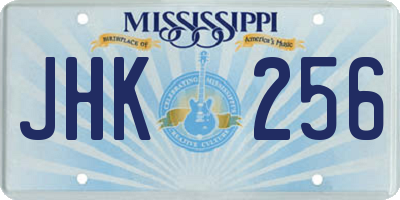 MS license plate JHK256