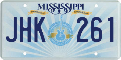 MS license plate JHK261