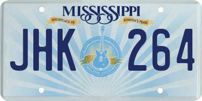 MS license plate JHK264