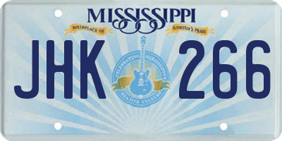 MS license plate JHK266