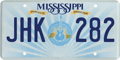 MS license plate JHK282