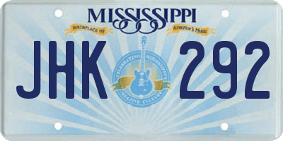 MS license plate JHK292