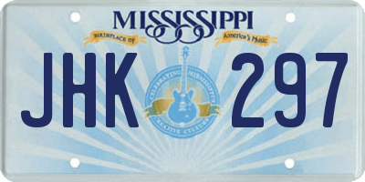 MS license plate JHK297