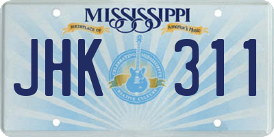 MS license plate JHK311