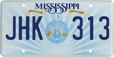 MS license plate JHK313