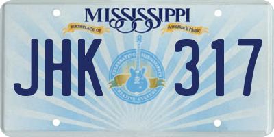 MS license plate JHK317