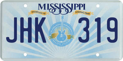 MS license plate JHK319