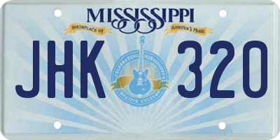 MS license plate JHK320