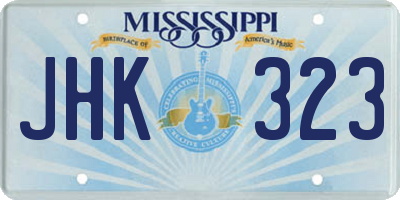 MS license plate JHK323