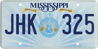 MS license plate JHK325