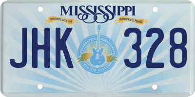 MS license plate JHK328