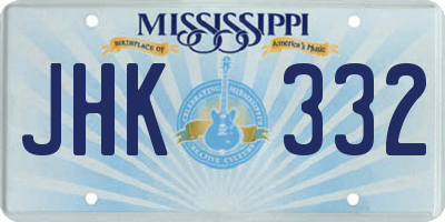 MS license plate JHK332