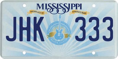 MS license plate JHK333