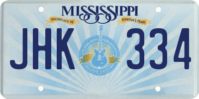 MS license plate JHK334