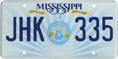 MS license plate JHK335