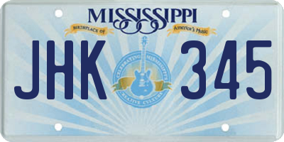 MS license plate JHK345