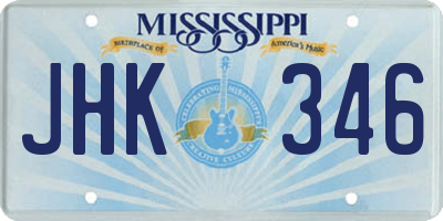 MS license plate JHK346
