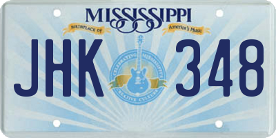 MS license plate JHK348