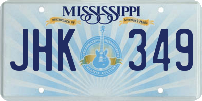 MS license plate JHK349