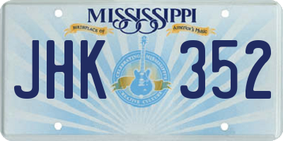 MS license plate JHK352
