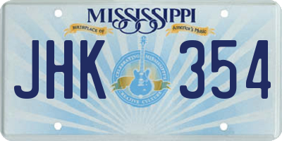 MS license plate JHK354