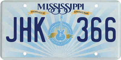 MS license plate JHK366