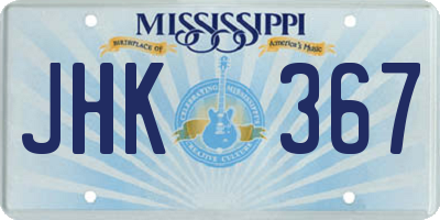 MS license plate JHK367
