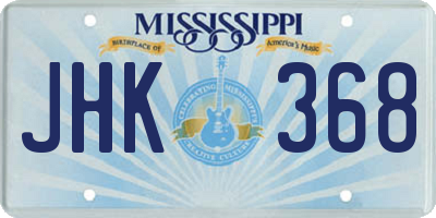 MS license plate JHK368