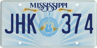 MS license plate JHK374
