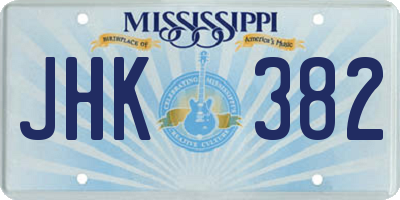 MS license plate JHK382