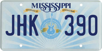 MS license plate JHK390