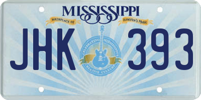 MS license plate JHK393
