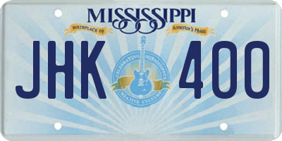 MS license plate JHK400