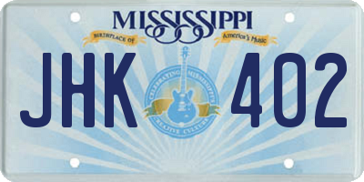 MS license plate JHK402