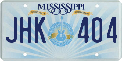 MS license plate JHK404