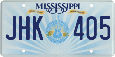 MS license plate JHK405