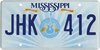MS license plate JHK412