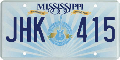 MS license plate JHK415