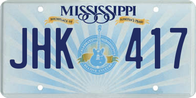 MS license plate JHK417
