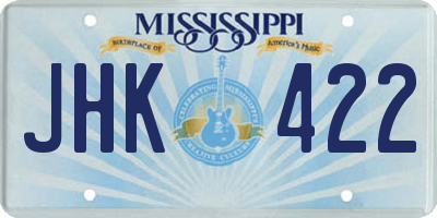 MS license plate JHK422