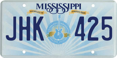 MS license plate JHK425