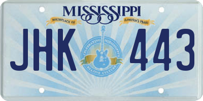 MS license plate JHK443