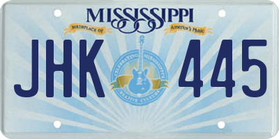 MS license plate JHK445