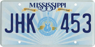 MS license plate JHK453