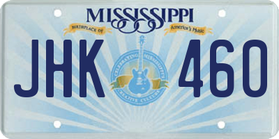 MS license plate JHK460