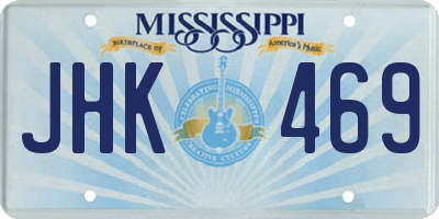 MS license plate JHK469