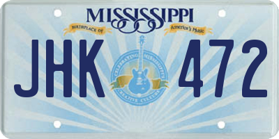 MS license plate JHK472