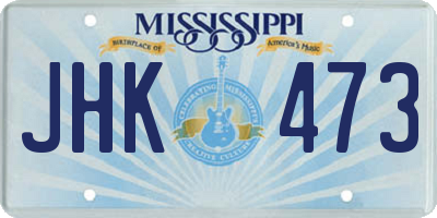 MS license plate JHK473
