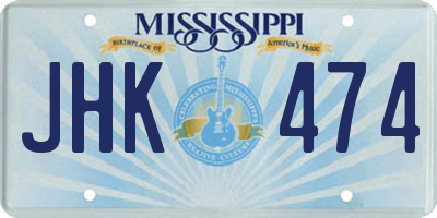 MS license plate JHK474