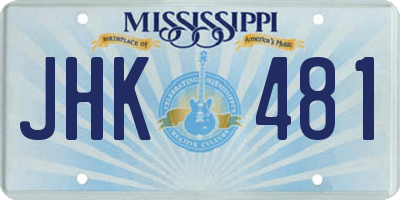 MS license plate JHK481